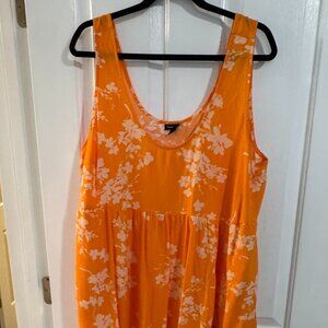 Torrid Yellow Floral Babydoll Tank Dress Size 2